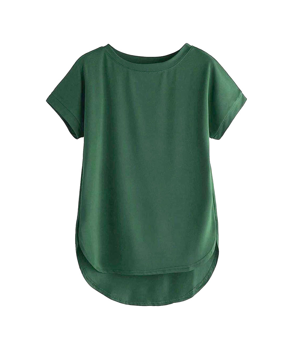 Camiseta de Algodão Feminina De Gola Redonda Sólida - Image 9