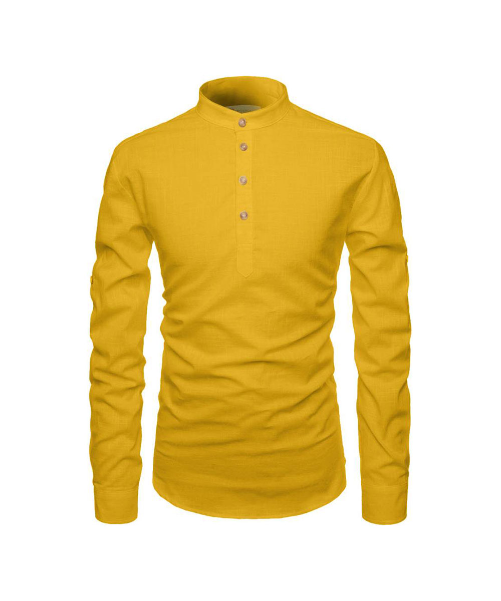 Kurta Masculina Pura Pura Lisa para Homens - Image 12
