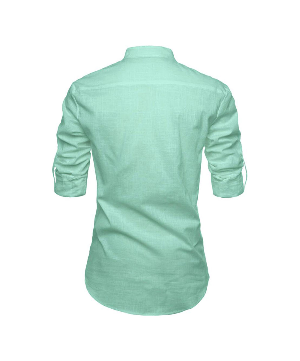 Kurta Masculina Pura Pura Lisa para Homens - Image 10