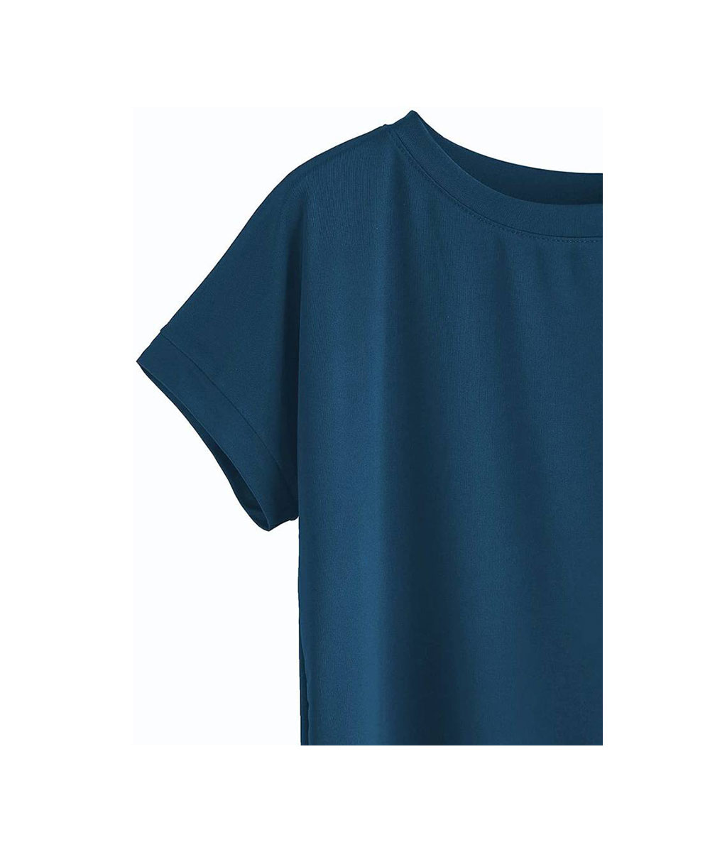 Camiseta de Algodão Feminina De Gola Redonda Sólida - Image 7