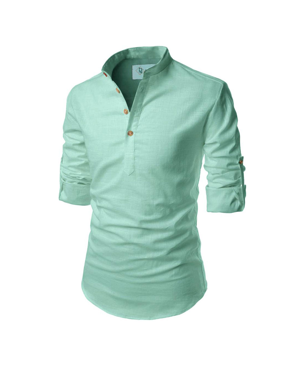 Kurta Masculina Pura Pura Lisa para Homens - Image 11
