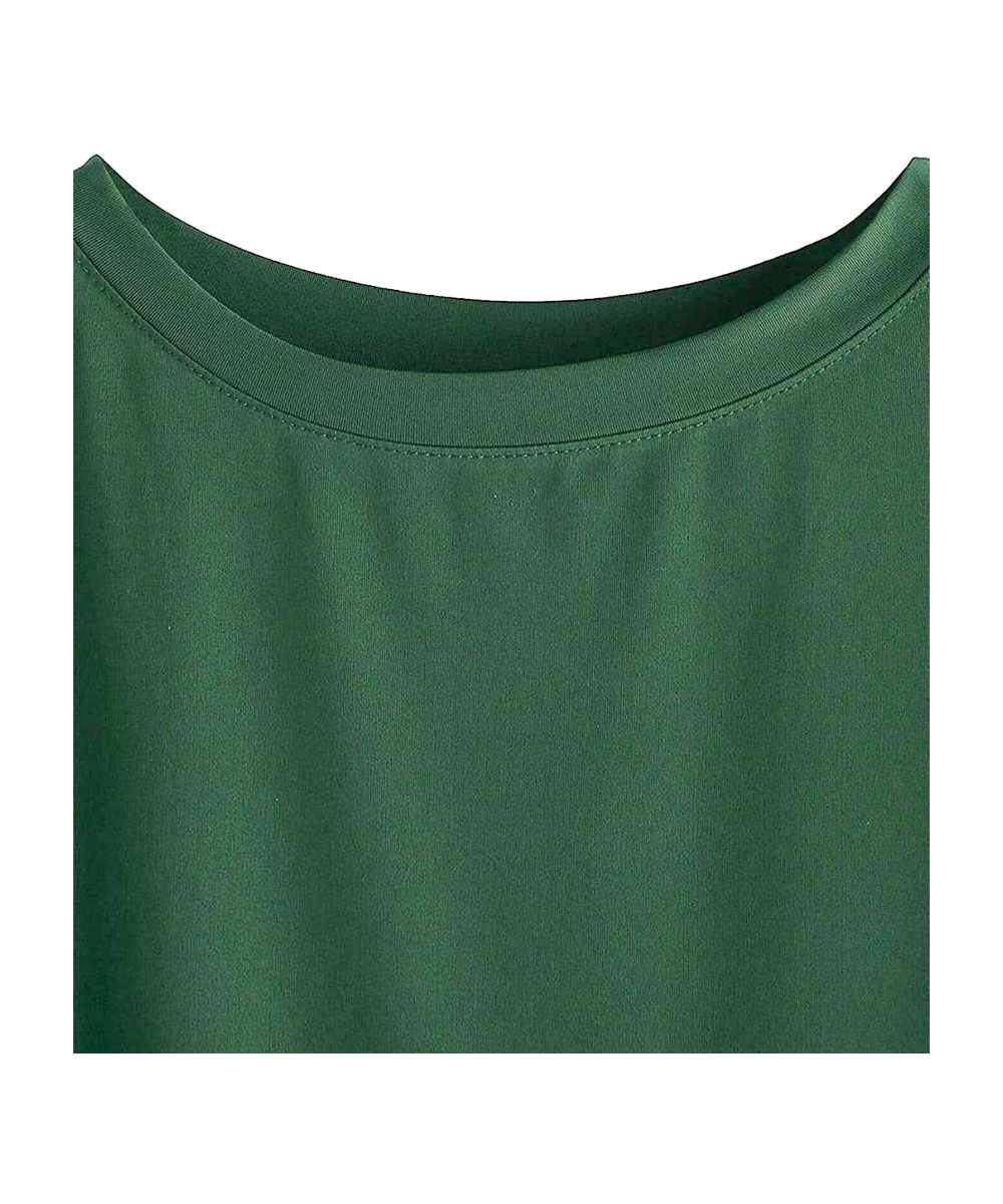 Camiseta de Algodão Feminina De Gola Redonda Sólida - Image 12