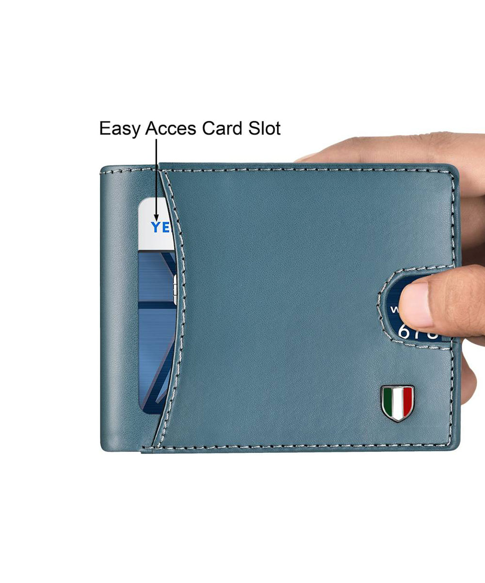 Carteira casual azul em couro sintético para homens - Image 4