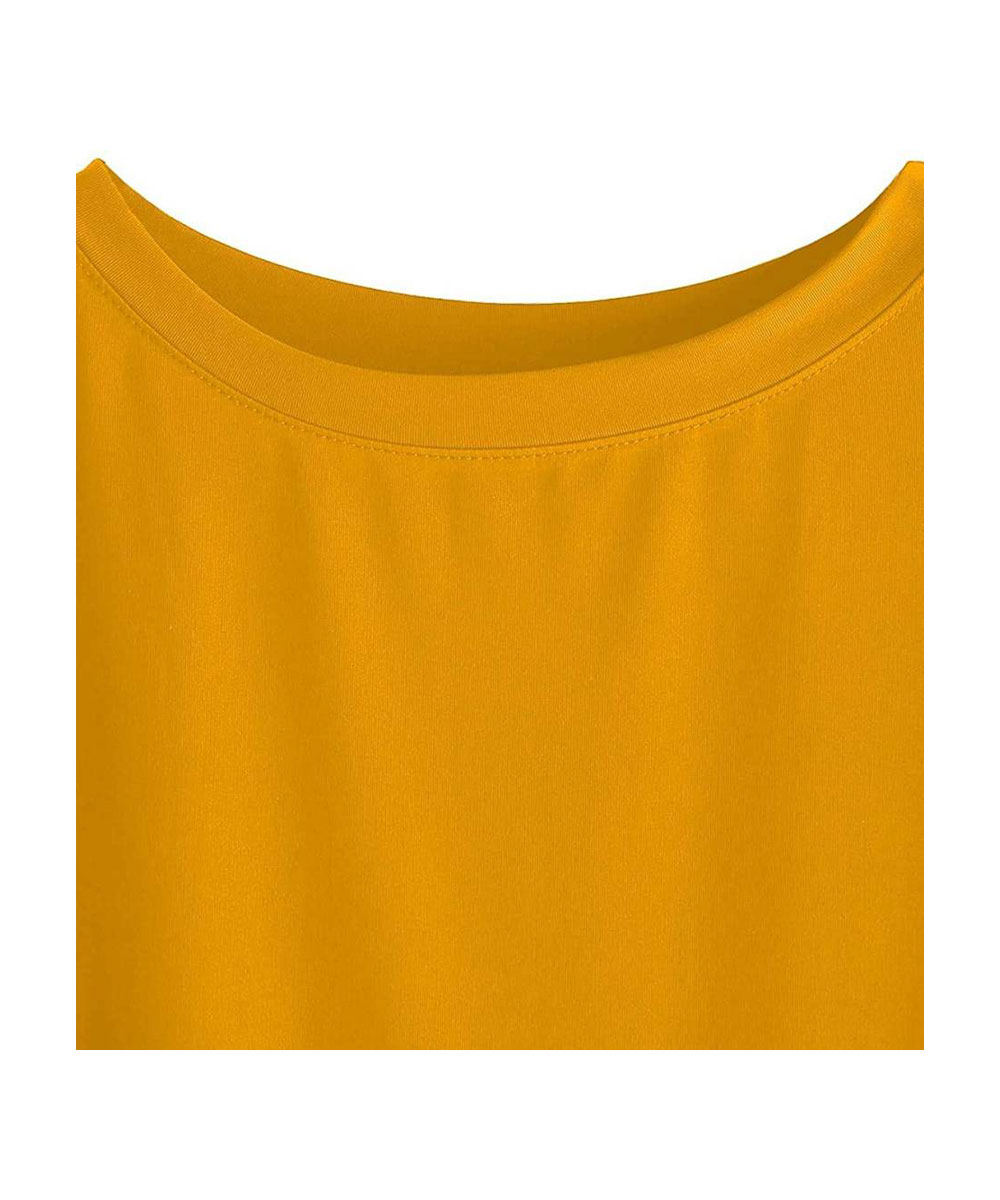 Camiseta de Algodão Feminina De Gola Redonda Sólida - Image 4